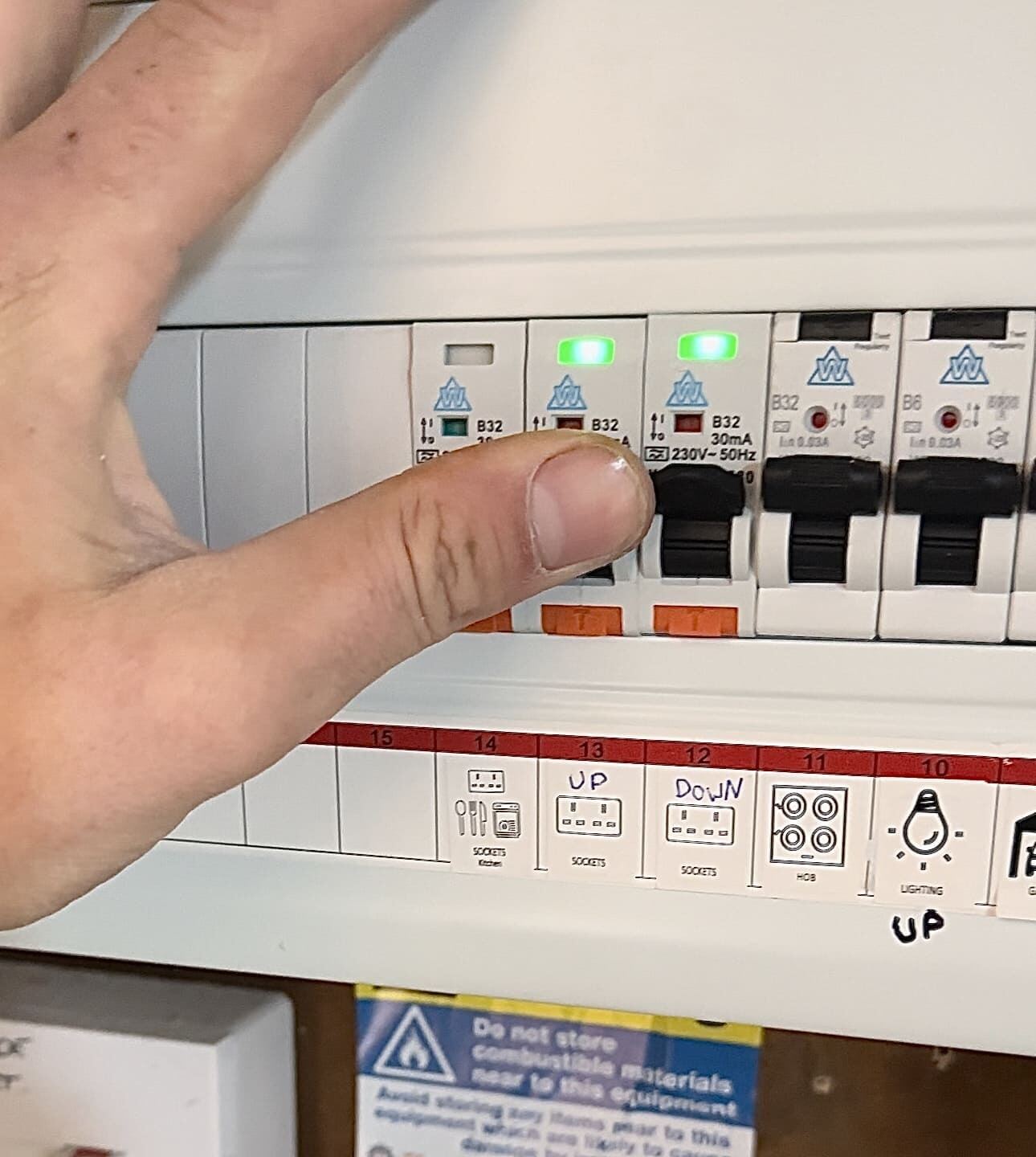 RCBO trip test on a newly installed consumer unit