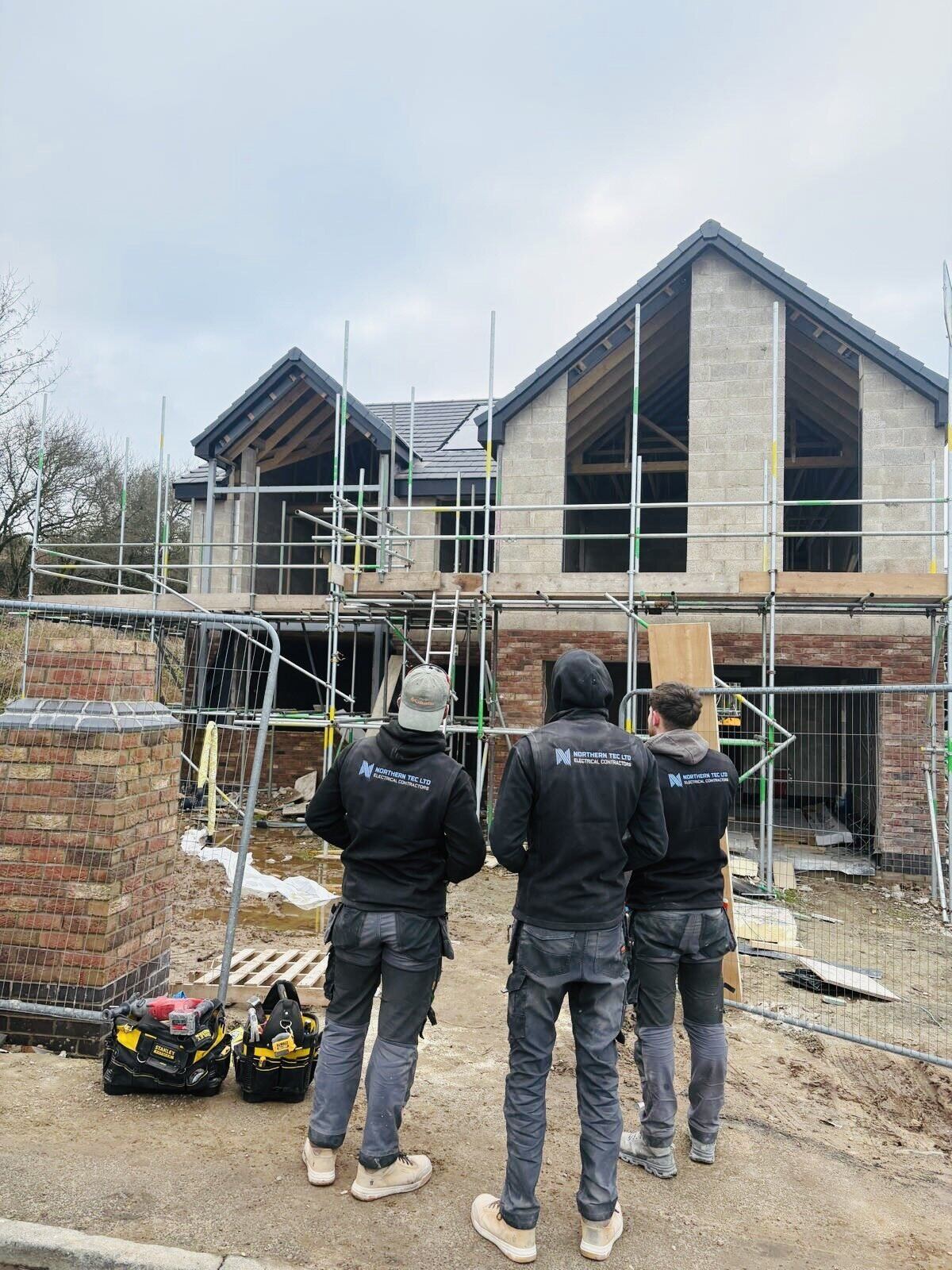 Northern Tec engineers on site at a new-build residential project on the Fylde Coast